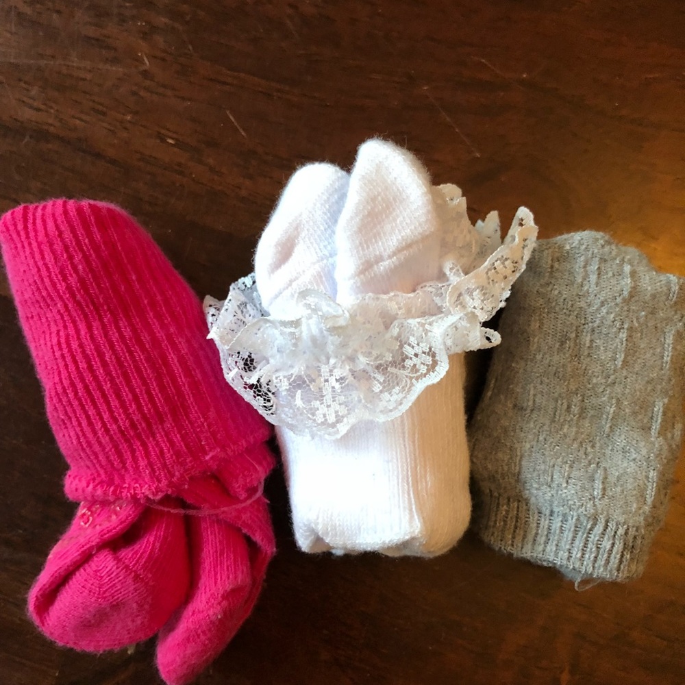 Socks, Onesie extenders, and Mittens